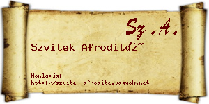 Szvitek Afrodité névjegykártya